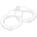 Handcuff vector illustration lining draw front