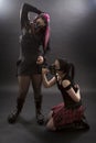 Handcuffed mistress and slave Royalty Free Stock Photo