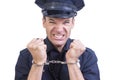 Handcuffed police officer Royalty Free Stock Photo