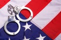 Handcuffs and American Flag