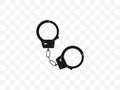 Handcuffs, arrest icon. Vector illustration, flat design