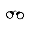 Handcuffs black sign icon. Vector illustration eps 10