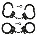 Handcuffs. Closed and open police tool