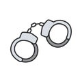 Handcuffs color icon