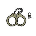 Handcuffs doodle icon, vector illustration