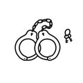 Handcuffs doodle icon, vector illustration