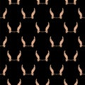 Handcuffs on hands seamless pattern isolated on black background Royalty Free Stock Photo