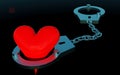 Handcuffs and heart symbol