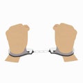 Handcuffs icon. 3d illustration from crime collection. Human in jail. Prisoner concept.