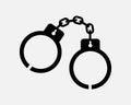 Handcuffs Icon. Cuff Slavery Crime Criminal Justice Prison Jail Custody Bondage Slave Sign Symbol