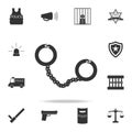 handcuffs icon. Detailed set of police element icons. Premium quality graphic design. One of the collection icons for websites, we