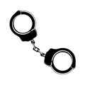 Handcuffs icon isolated on white background. Equipment of a policeman concept. Vector illustration of handcuffs. Manacle