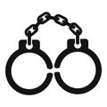 Handcuffs icon, simple style