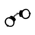 Handcuffs illustration,colored in black. Royalty Free Stock Photo