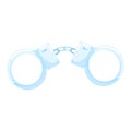 Handcuffs isolated on white background. Police element in flat style