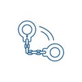 Handcuffs line icon concept. Handcuffs flat vector symbol, sign, outline illustration.