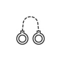 Handcuffs line icon