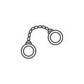 Handcuffs line icon. vector