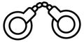 Handcuffs linear icon. Criminal symbol. Arrest sign