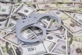 Handcuffs on money Royalty Free Stock Photo