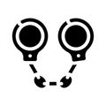 Handcuffs police tool glyph icon vector illustration