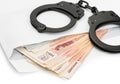 Handcuffs on Russian money