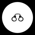 Handcuffs shackles simple silhouette black icon eps10