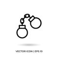 Handcuffs vector icon in modern design style for web site and mobile app