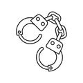 Handcuffs vector icon. police illustration sign. criminal symbol or logo.