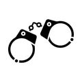 Handcuffs vector icon set. police illustration sign collection. criminal symbol or logo.