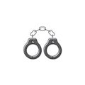 Handcuffs vector icon symbol prison isolated white background