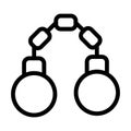 Handcuffs Vector Thick Line Icon For Personal And Commercial Use