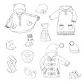 Handdraw winter coats Royalty Free Stock Photo