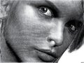 Handdrawn beauty female closeup Royalty Free Stock Photo