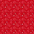 HandDrawn Christmas seamless pattern of vector doodles set Royalty Free Stock Photo