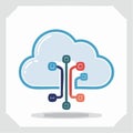 HandDrawn Cloud Computing Circuit Icon Royalty Free Stock Photo