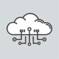 HandDrawn Cloud Computing Network Icon Royalty Free Stock Photo