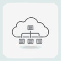 HandDrawn Cloud Network Architecture Icon Royalty Free Stock Photo