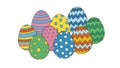 Handdrawn Colorful Decorative Easter Egg with Various Pattern Collection Illustration Royalty Free Stock Photo