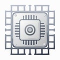 HandDrawn CPU Microchip Technology Icon Royalty Free Stock Photo