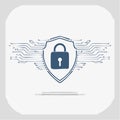 HandDrawn Cybersecurity Shield Icon Royalty Free Stock Photo