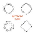 Handdrawn decorative frames isolated on white background Royalty Free Stock Photo