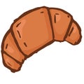 Handdrawn doodle bakery bread croissant snack food cuisine