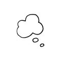 Handdrawn doodle cloud icon. Hand drawn black sketch. Sign symb