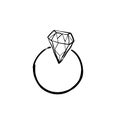 Handdrawn doodle diamond ring illustration cartoon style Royalty Free Stock Photo