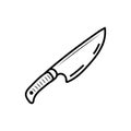 Handdrawn doodle knife icon. Hand drawn black sketch. Sign symbol. Decoration element. White background. Isolated. Flat design. V