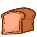 Handdrawn doodle loaf bread bake bakery pastry delicious food cuisine