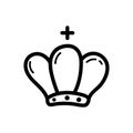 Handdrawn doodle priest hat icon. Hand drawn black sketch. Sign