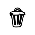 Handdrawn doodle rubbish icon. Hand drawn black sketch. Sign symbol. Decoration element. White background. Isolated. Flat design. Royalty Free Stock Photo