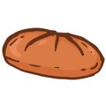 Handdrawn doodle rye bread pumpernickel bakery pastry delicious cuisine food